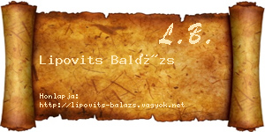 Lipovits Balázs névjegykártya